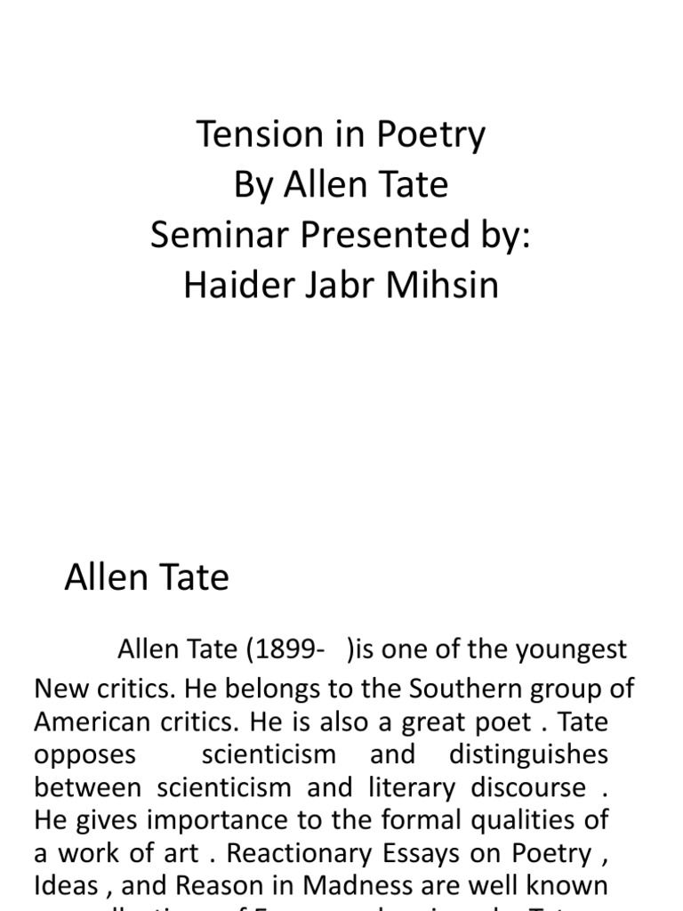 Tension in poetry essay image