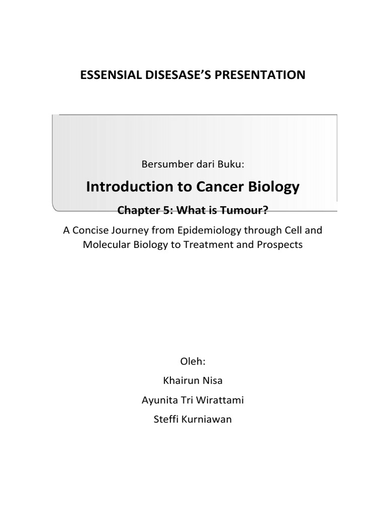 Introduction To Cancer Biology: Essensial Disesase'S Presentation | PDF