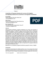 Acquisition of Pragmatic Routines by Learners of L2 English: Investigating Common Errors and Sources of Pragmatic Fossilization