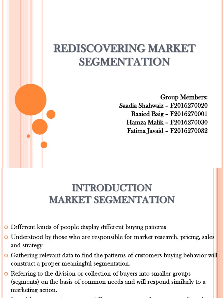Market Segmentation Insights and Strategies | PDF | Market Segmentation ...