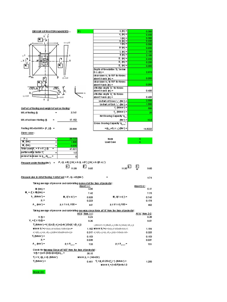 Rectangular Tapered Footing | PDF | Natural Materials | Civil Engineering