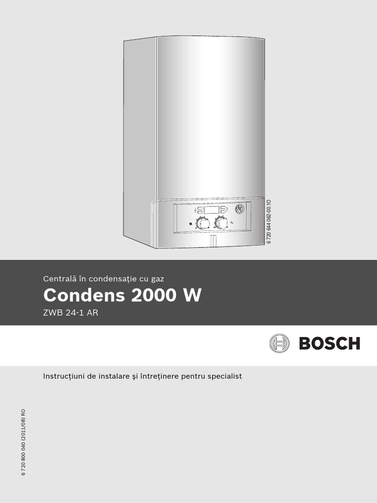 pope Inspector a creditor Carte Tehnica Centrala Termica in Condensatie Bosch 2000W ZWB 24-1 AR PDF |  PDF