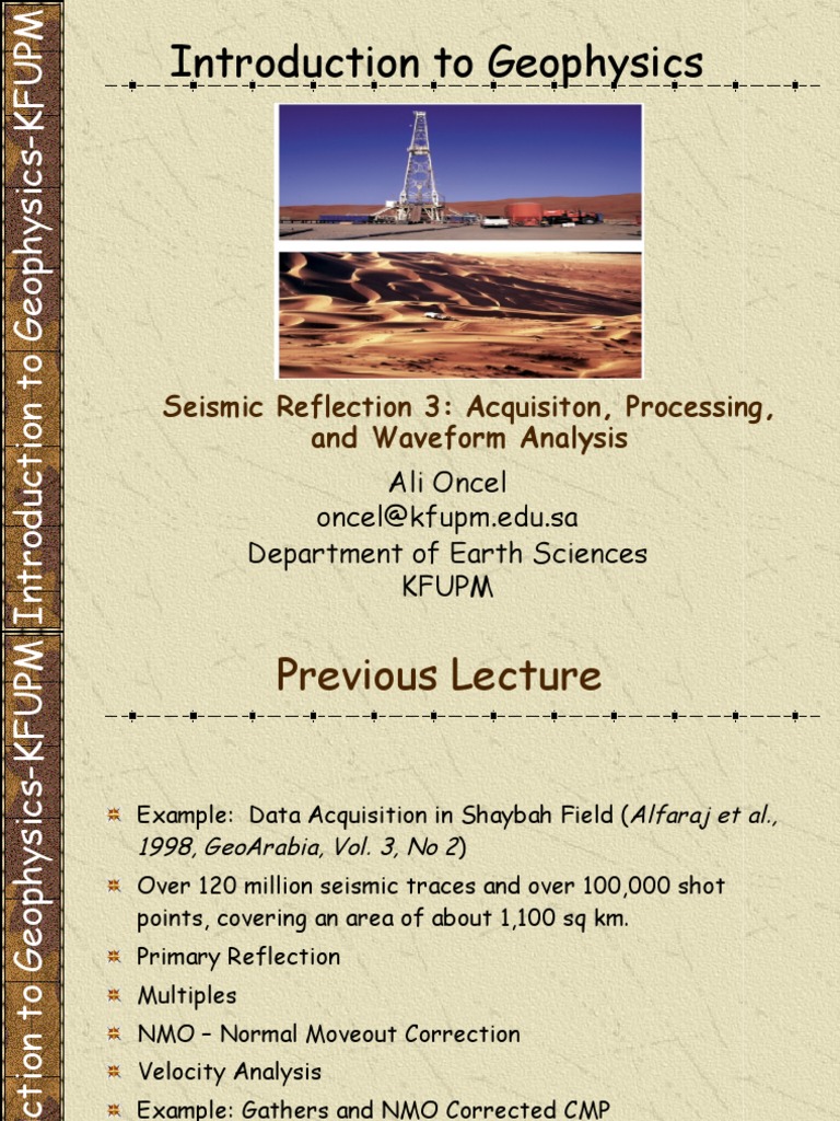 Seismic Reflection Techniques in Geophysics | PDF | Reflection ...