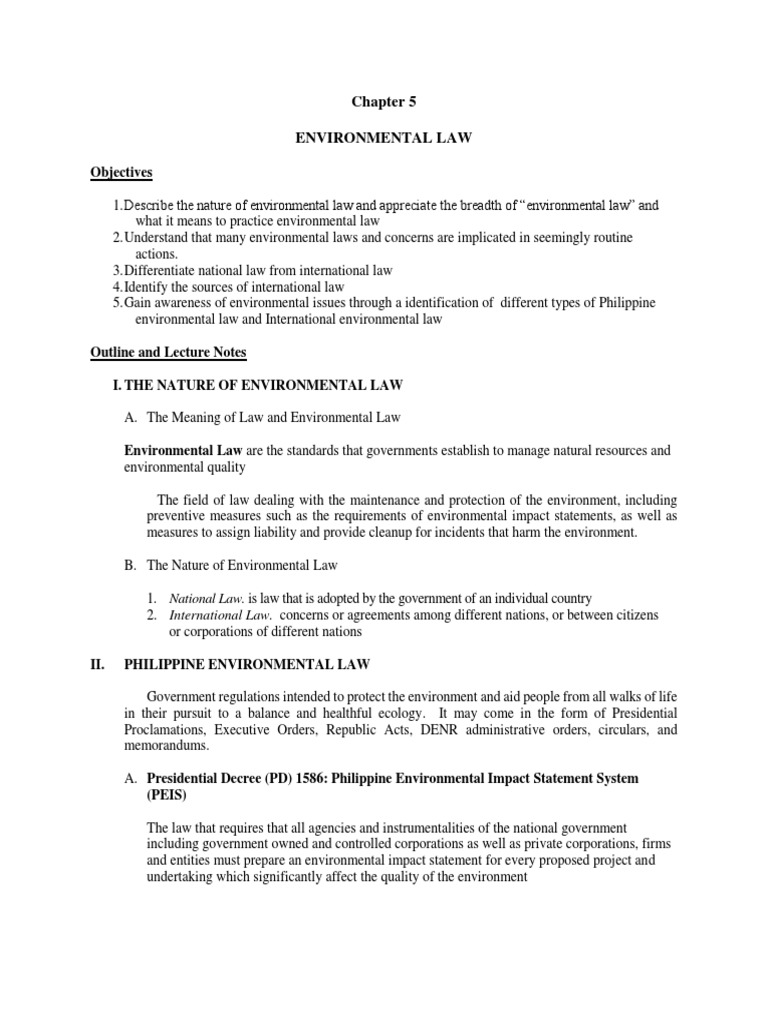Lesson On Environmental Law PDF Environmental Law United Nations