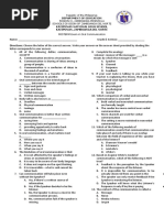 Midterm Exam in Oral Communication