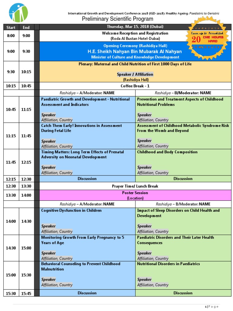 IGD 2018 - Preliminary Conference Program | PDF | Geriatrics ...