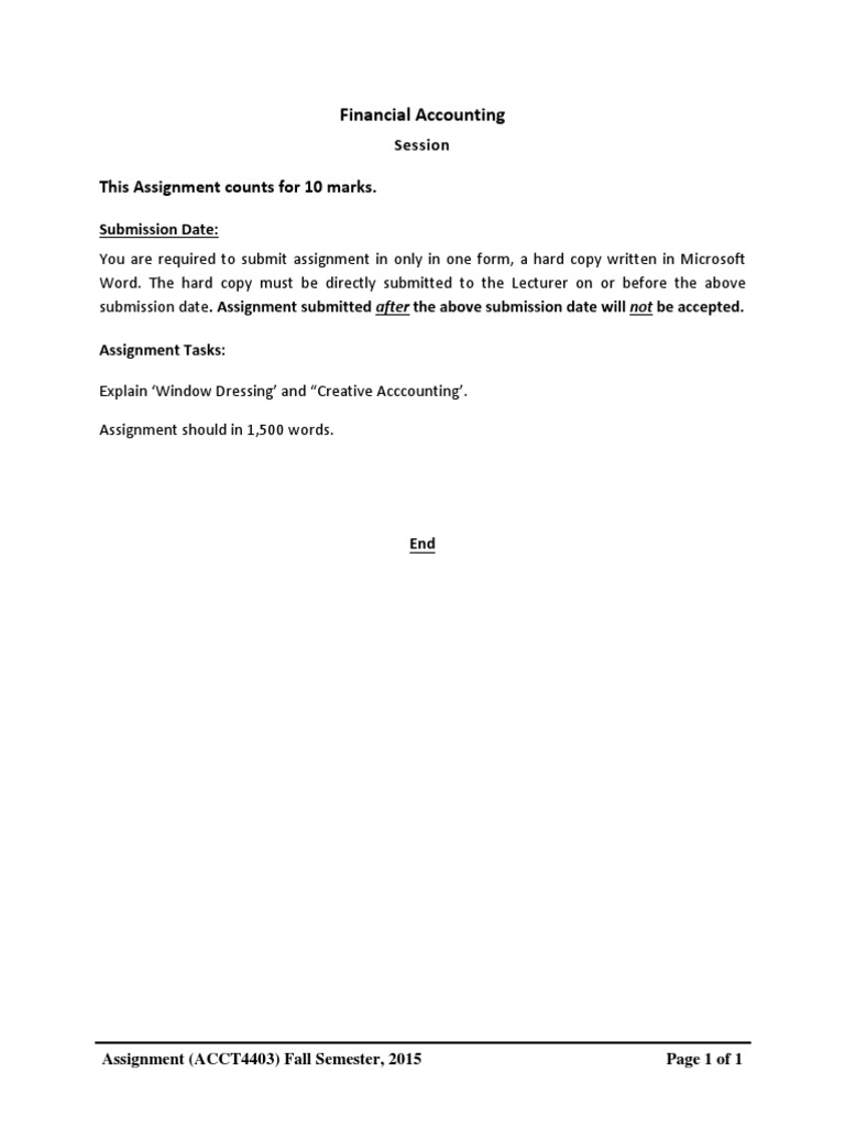 Window Dressing and Creative Accounting Explaining Questionable