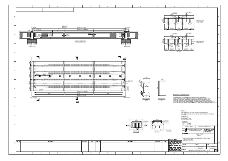 Bridge Pier and Cross Girder Section Drawing | PDF | Rail ...