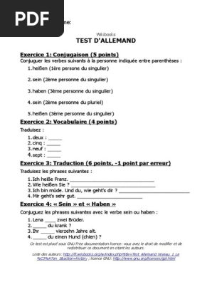 Allemand Test 1