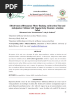 Effectiveness of Perceptualmotor Training on Reaction Time and Anticipation Children With Hyperactivity Disorder Attent
