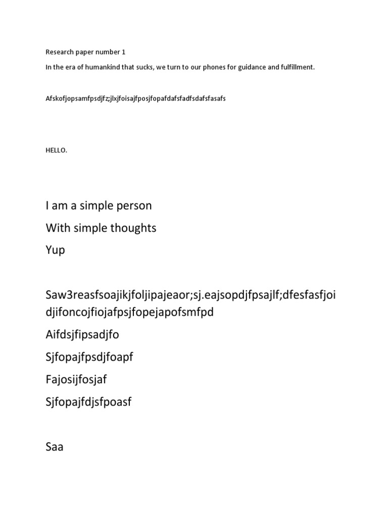I Am A Simple Person With Simple Thoughts Yup | PDF