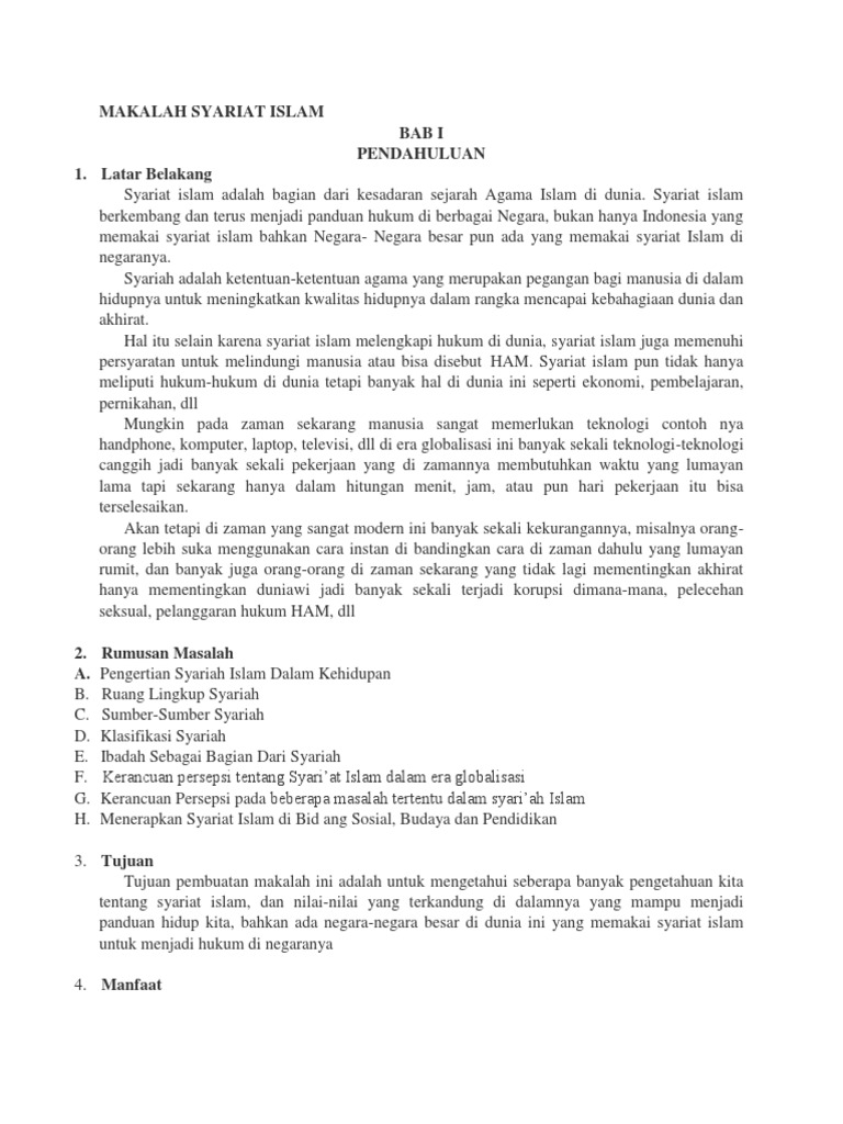 Makalah Syariat Islam Pdf
