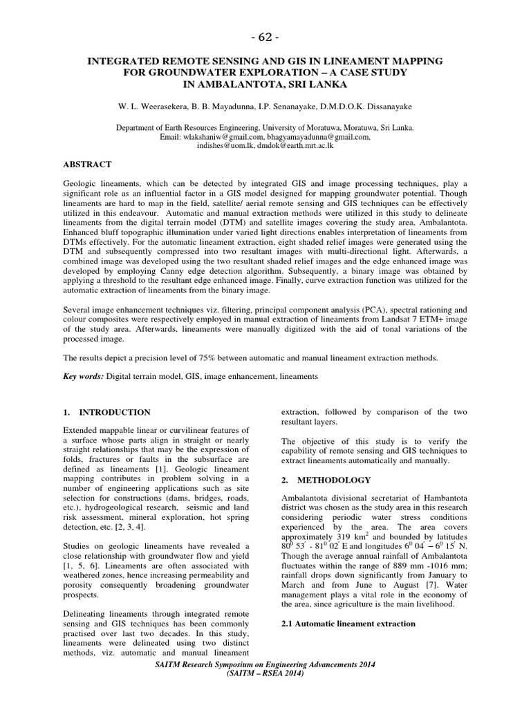 GIS and Remote Sensing for Groundwater Mapping | PDF | Geographic ...
