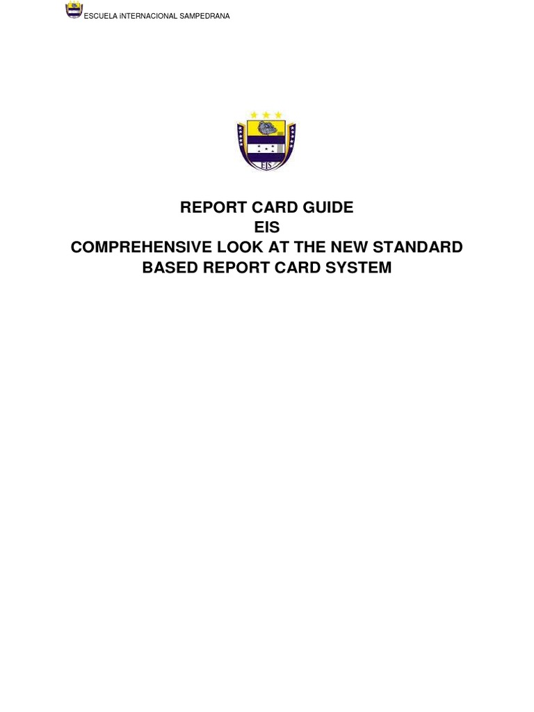 EIS Standard-Based Report Card Guide | PDF | Teachers | Learning