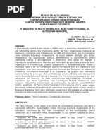 Artigo - Municipio No Pacto Federativo - Base Constitucional Da Autonomia Municipal