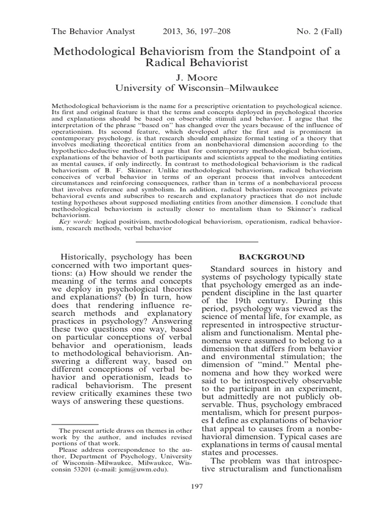 Distinctions in Behaviorism Theory | PDF | Behaviorism | Causality