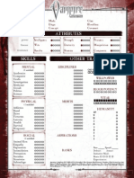 Vampire The Requiem 2nd Edition Interactive Character Sheet by MR - Gone (2-Page)
