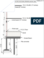 R.C.C SLAB (5" Inches) Lintel Beam (9" Inches) : Structure Sectional Drawing Vasntham Nagar
