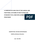 A Comparative Analysis of the Clinical and Functional Outcome of High Flexion and Standard Total Knee Replacement Prosthesis