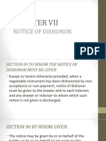 Chaptervii Notice of Dishonor