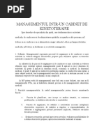 Managementul Intr Un Cabinet de Kinetoterapie