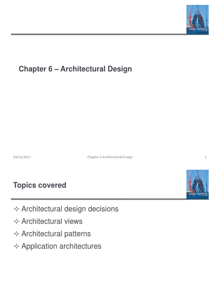 Chapter 6 Architectural Design 1 03/11/2017 | PDF | Model–View ...