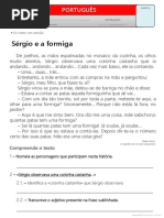 Texto - Sérgio e a Formiga