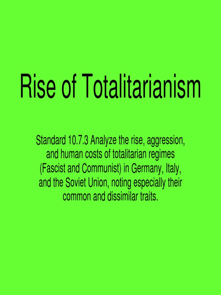 ️ Rise of totalitarianism. Rise of Totalitarianism. 2019-01-23
