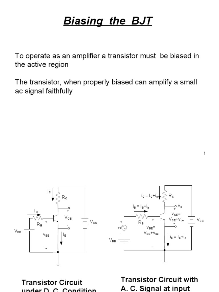 BJT Biasing Techniques Explained | PDF | Amplifier | Electrical Components
