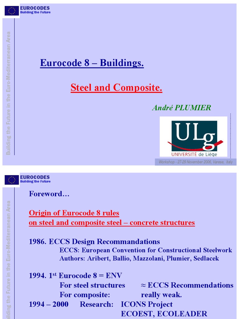 Eurocode 8 Buildings Steel and Composite Beam (Structure) Mechanics