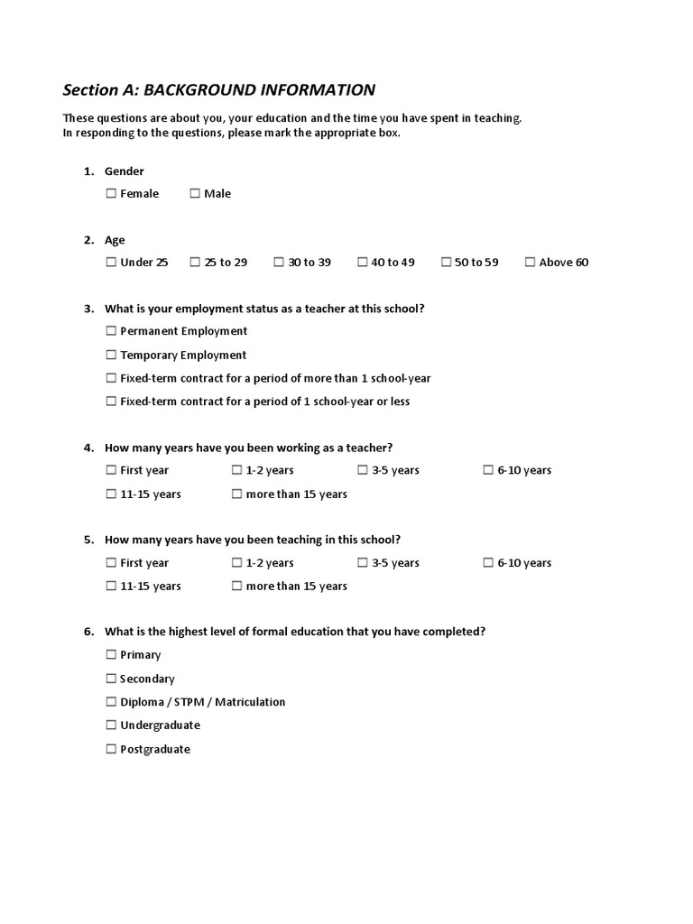 Questionnaire Personnel Management | PDF | Performance Appraisal | Teachers