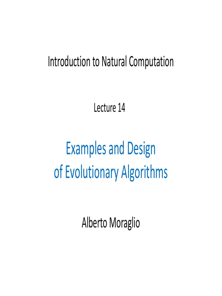 14 Examples of Evolutionary Algorithms PDF | PDF | Evolution ...