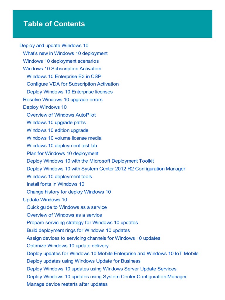 Overview of Windows 10 1703 Deployment Options | PDF | Windows 10 ...