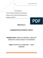 Practica 2 - Elaboracion Marco Logico - Caso Raimondi - Tema Agrario PDF