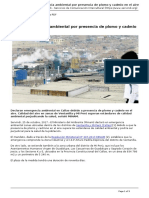 Callao, Emergencia Ambiental Por Presencia de Plomo y Cadmio en El Aire (SERVINDI) (2017!10!25)