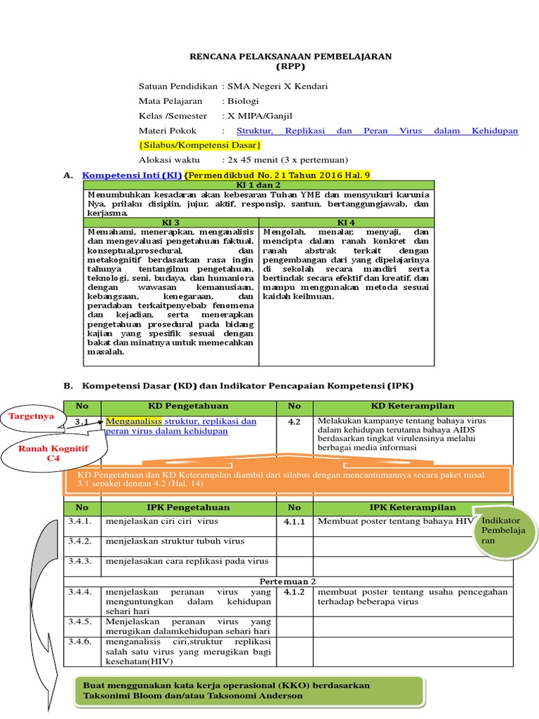Contoh RPP Virus | PDF