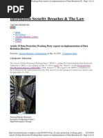Download Article 29 Data Protection Working Party reports on implementation of Data Retention Directive  by SecurityBreaches SN36343632 doc pdf