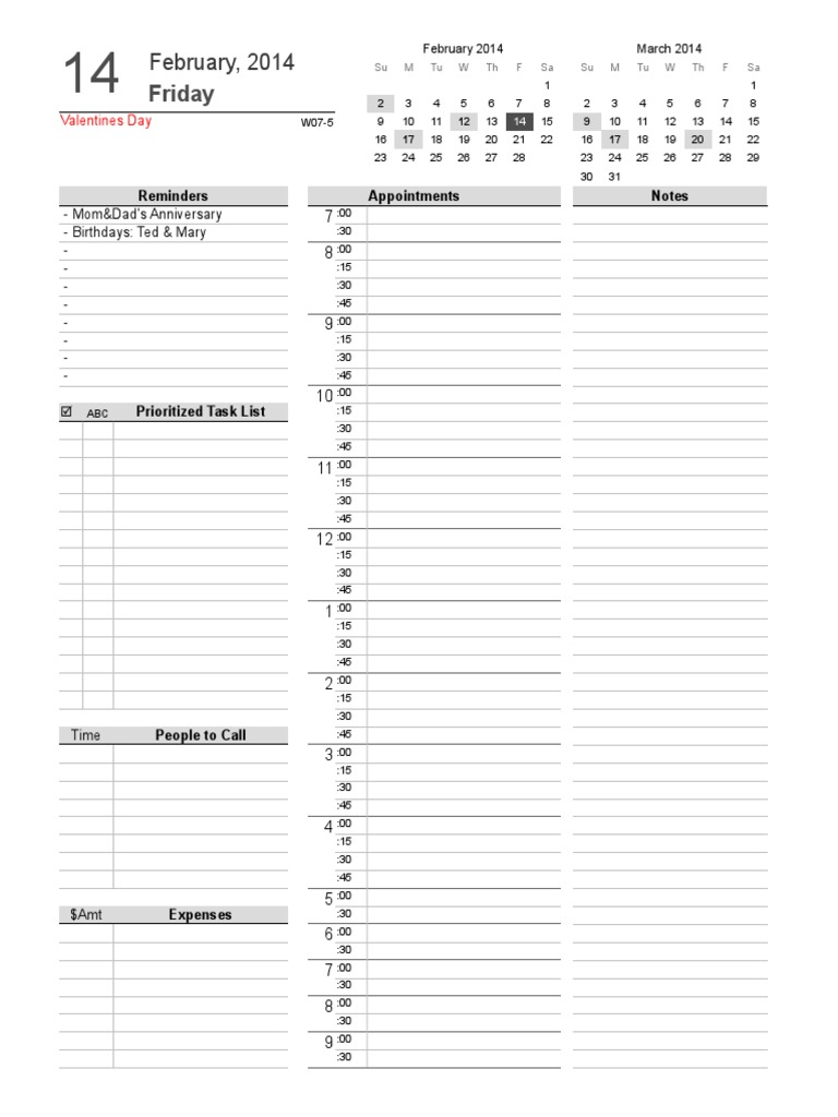 Printable Daily Planner | PDF | Leisure | Sports