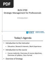 BUSI 3700 Strategic Management For Professionals