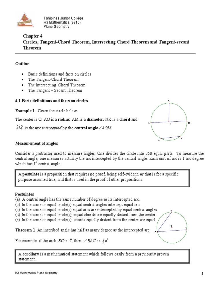 Circlestangentchordtheorem Circle Perpendicular