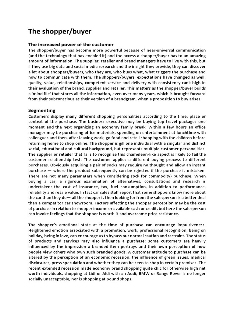 Understanding Shopper Behavior Dynamics | PDF | Retail | Coupon