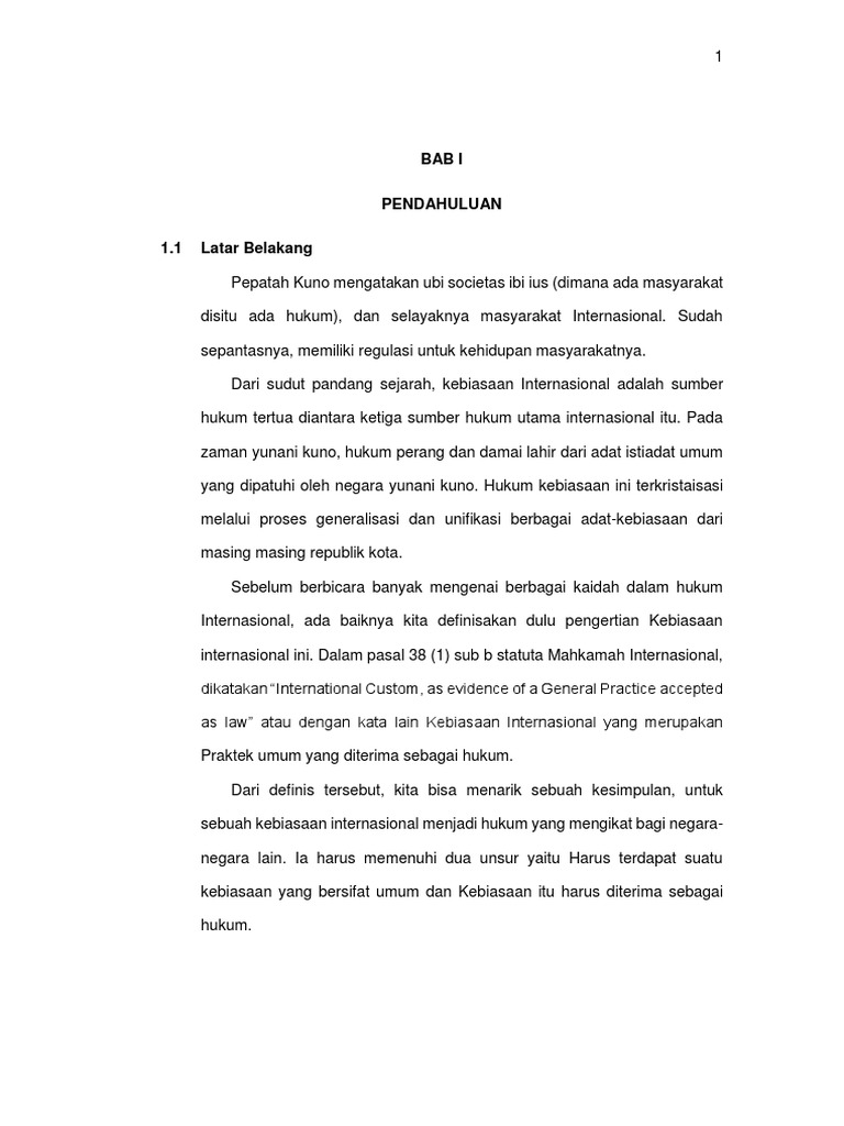 Makalah Kebiasaan Hukum Internasional Dalam Praktik Hukum Internasional