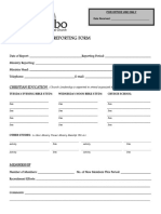 Ministry Monthy Reporting Form format example