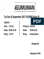 Try Out 16 September 2017 US