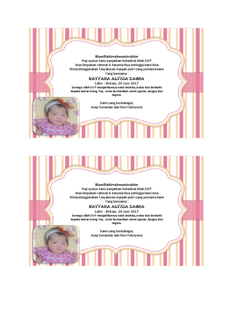 Kartu Undangan Ulang Tahun