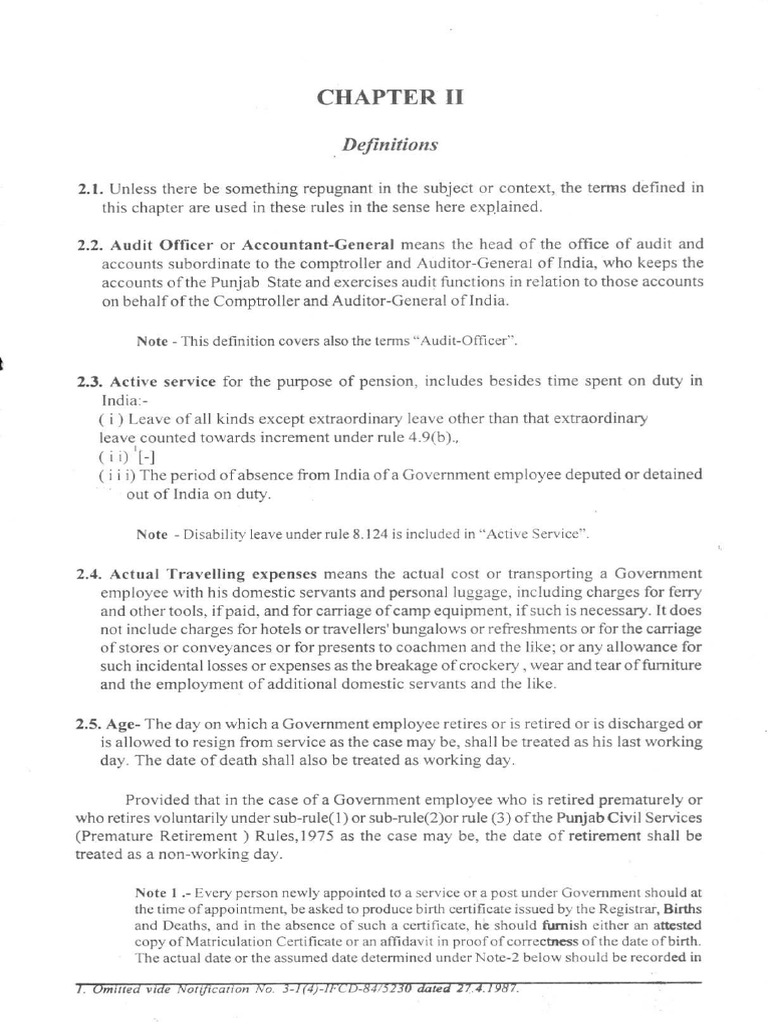 Punjab Civil Services Rules Definitions PDF Civil Service Probation