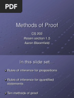 Methods of Proof: CS 202 Rosen Section 1.5 Aaron Bloomfield