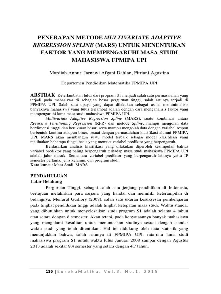 Penerapan Metode MARS pada Masa Studi | PDF