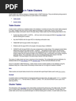 Cluster Tables in Table Clusters