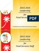 2015-2016 Leadership For Food Services Staff